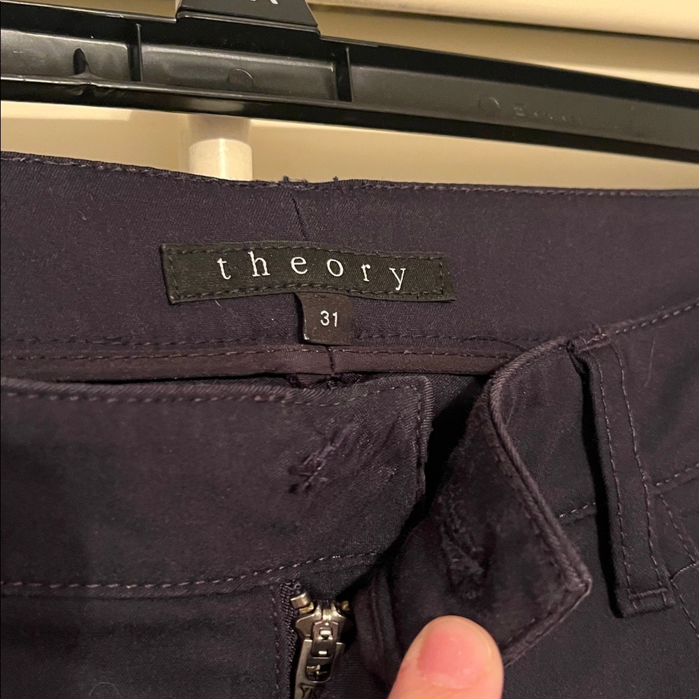 Theory Billy AW PAVIA Navy Skinny Jeans Size 31 USA MADE *Missing Button* - Picture 3 of 9